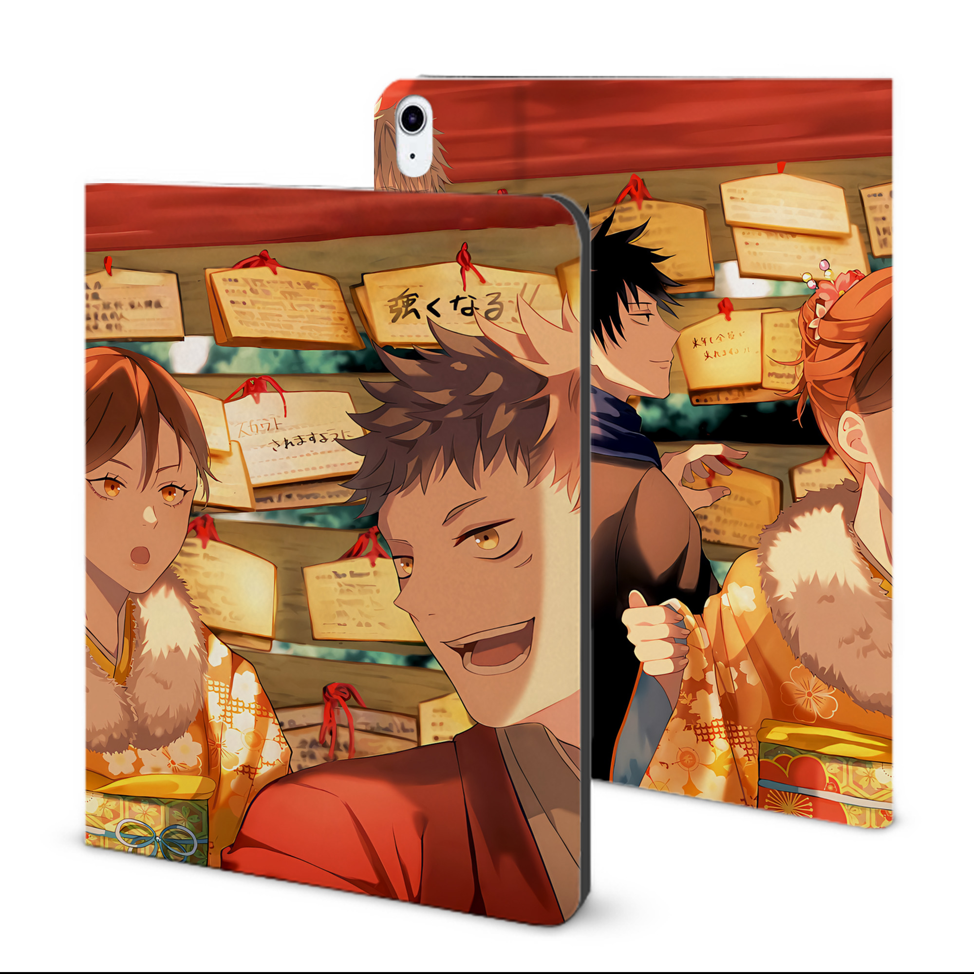 （画像用） 呪術廻戦 Jujutsu Kaisen IPad ケース ブック型 PUレザー TPU 耐衝撃 軽量 薄型 ペン収納なし 全面保護 IPad 各モデル対応